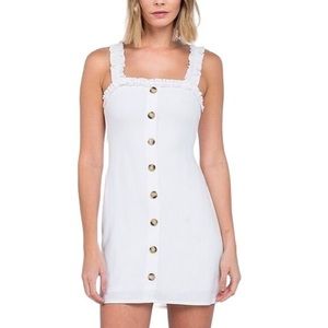Skylar + Madison Women’s White Button Mini Bow Dress Small